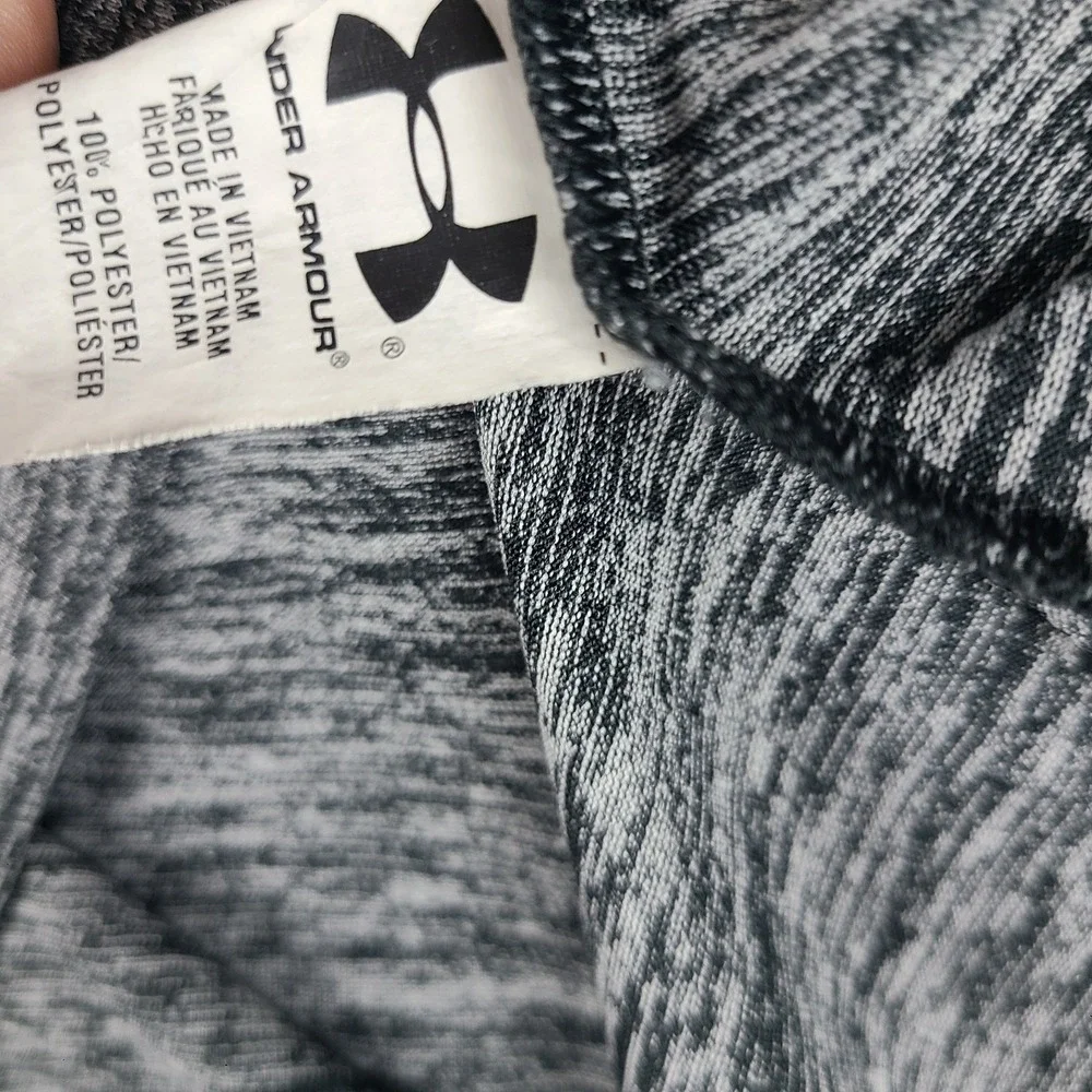 Under Armour Sweater Mens Medium Black Gray Heathered Loose Heatgear Performance